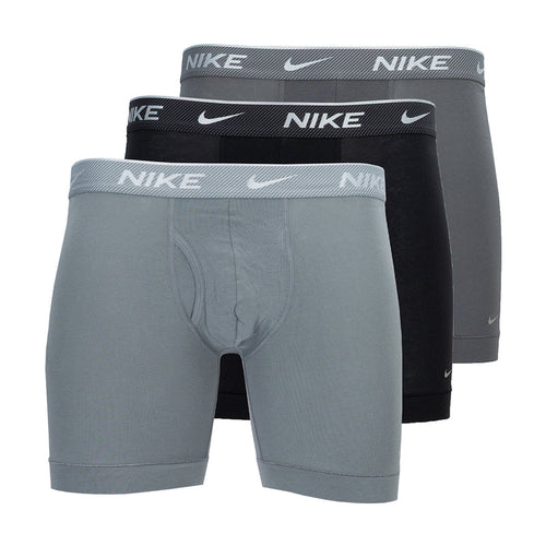 Pack of Dri-FIT cotton stretch boxer briefs, light gray with NIKE waistband
