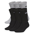 Pack of crew socks in heather grey and black, with small adidas trefoil logos