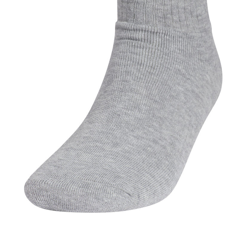 Heather grey crew sock with ribbed cuff and reinforced toe
