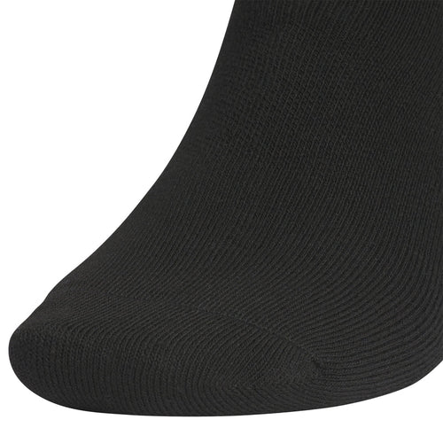 Black no-show sock with ribbed knit texture, seamless toe