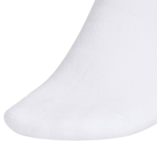 White no-show socks, ribbed knit with subtle texture, close-up