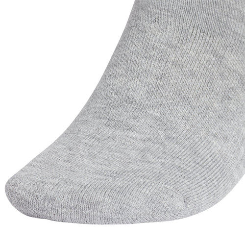Heather grey no-show sock with ribbed knit texture