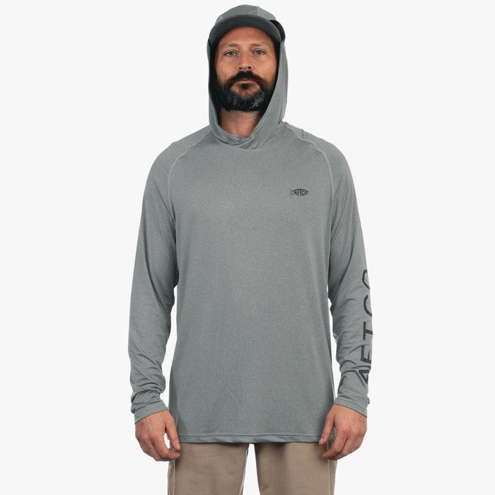 Aftco Samurai 2 Long-Sleeve Sun Protections Hoodie for Men Steel Heather M63126