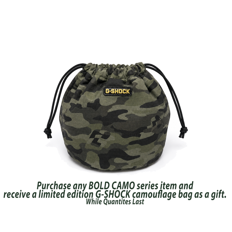 BOLD CAMO SERIES, BLACK, CAMO AND GOLD DW-6900CF-1