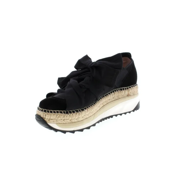 Free People Chapmin Suede Bow Detail Espadrille Platform Wedge Sneakers OB230186