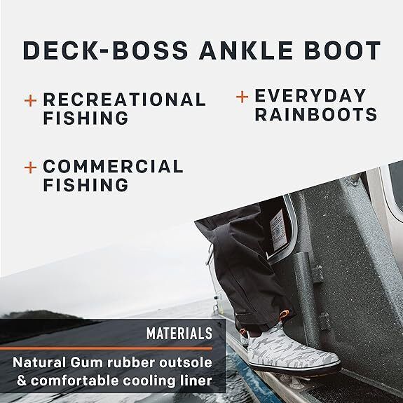 Grundens Men’s DECK-BOSS 60008-410 Black Ankle Boot Brand New - AllSportsWearUSA
