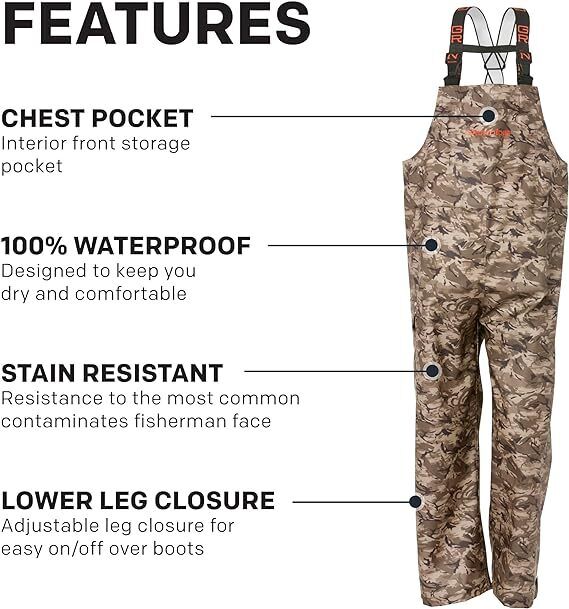Grundens Men’s Neptune 10075-204 Commercial Fishing Bib Pants - AllSportsWearUSA