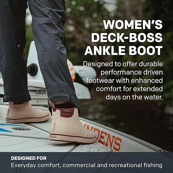 Grundens Women's Deck Boss Ankle Boot FOG - 60011-254 - AllSportsWearUSA