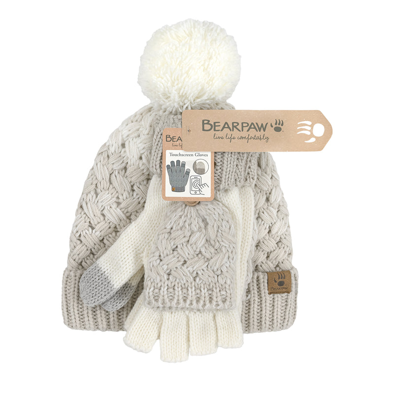 HAT GLOVE SET 2PK EGRET