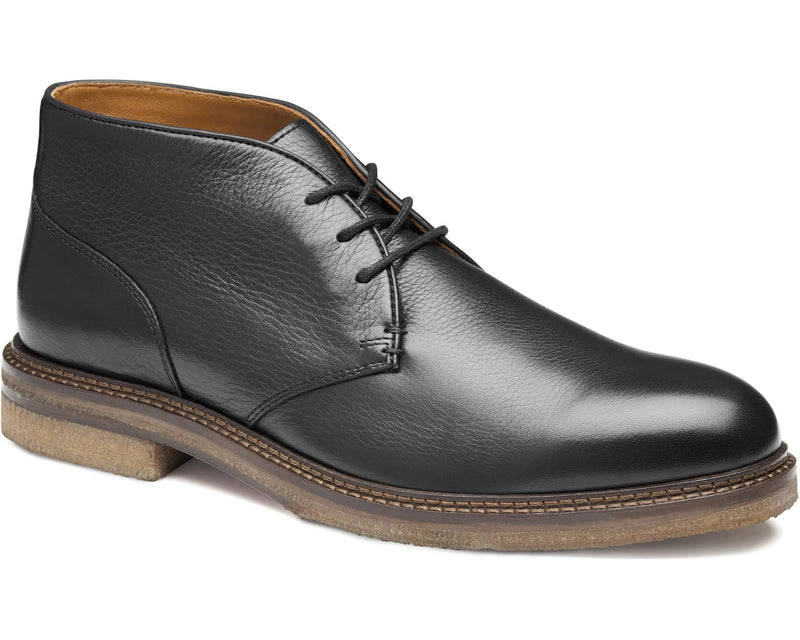 Johnston & Murphy Men's Calder Chukka Boots 020-07281 Black Tumbled Full Grain