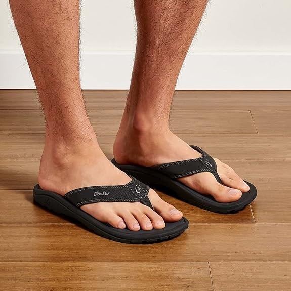OluKai Ohana Men’s Beach Sandals 10110-4042 BlackDark Shadow