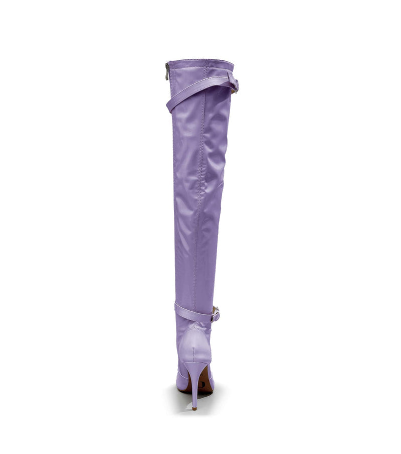 Omani Size Inclusive - Lavender Vegan Patent - Street Sole - Thigh Variant Two