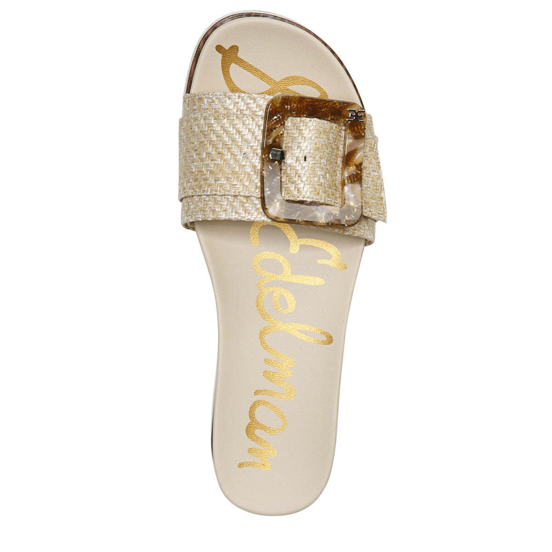 Sam Edelman Women's Beige Ariane Platform Buckle Slide Sandals BRAND NEW