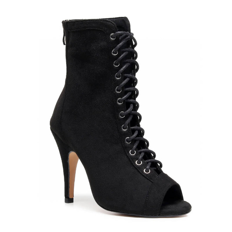 Sierralynn - Black Vegan Suede - Street Sole (Amazon Test Product)