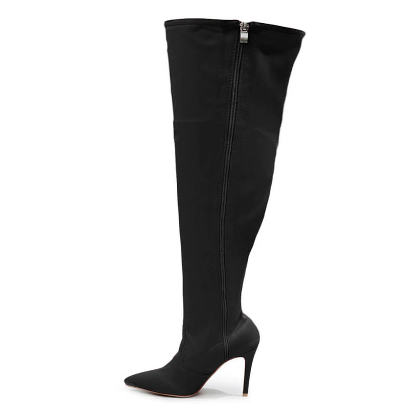 Skye Size Inclusive - Black Lycra - Street Sole - Thigh Variant Five