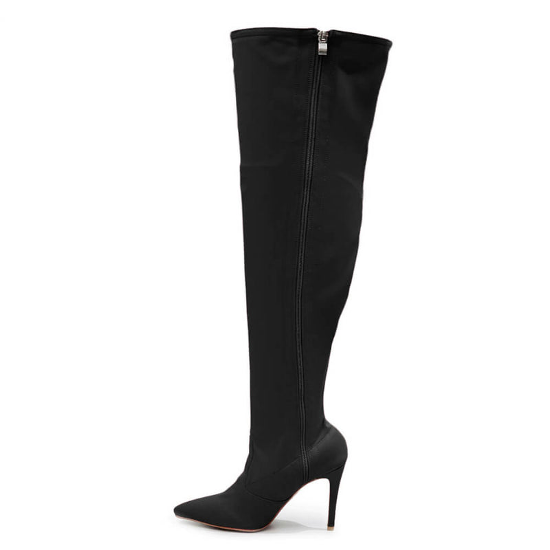 Skye Size Inclusive - Black Lycra - Street Sole - Thigh Variant Four