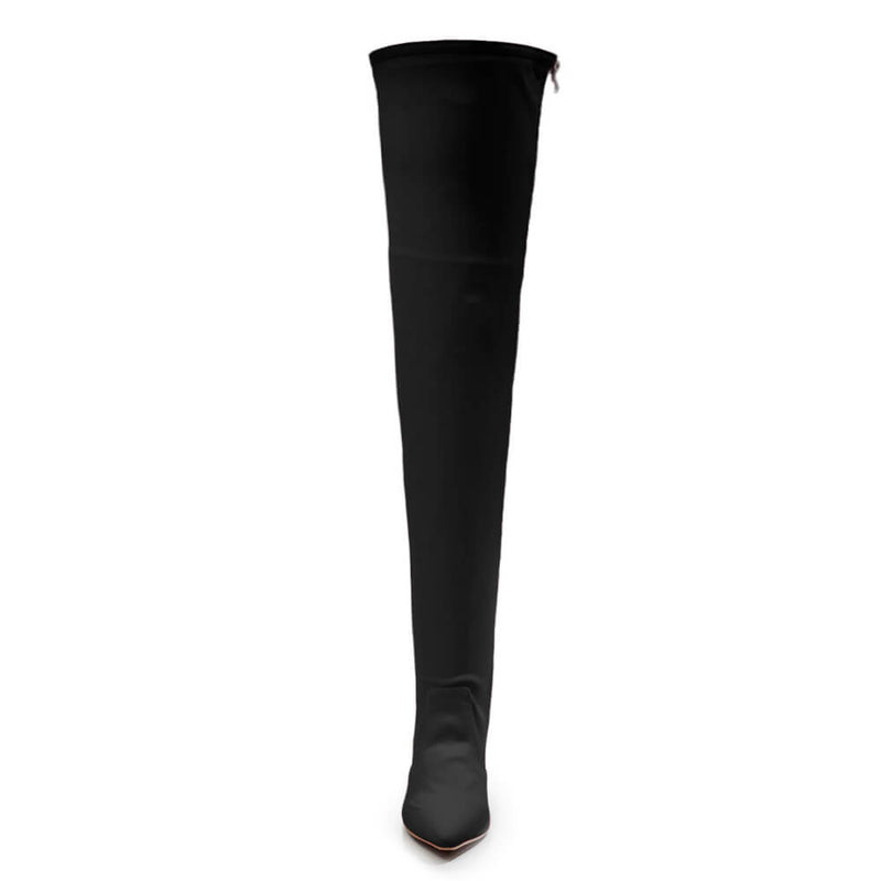 Skye Size Inclusive - Black Lycra - Street Sole - Thigh Variant Four