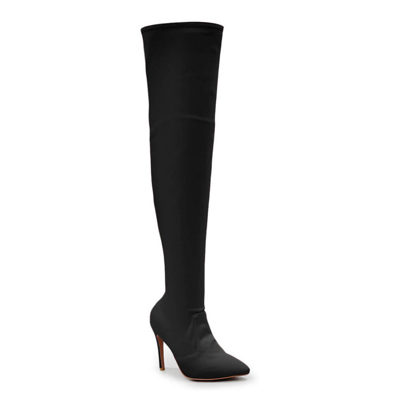 Skye Size Inclusive - Black Lycra - Street Sole - Thigh Variant Two