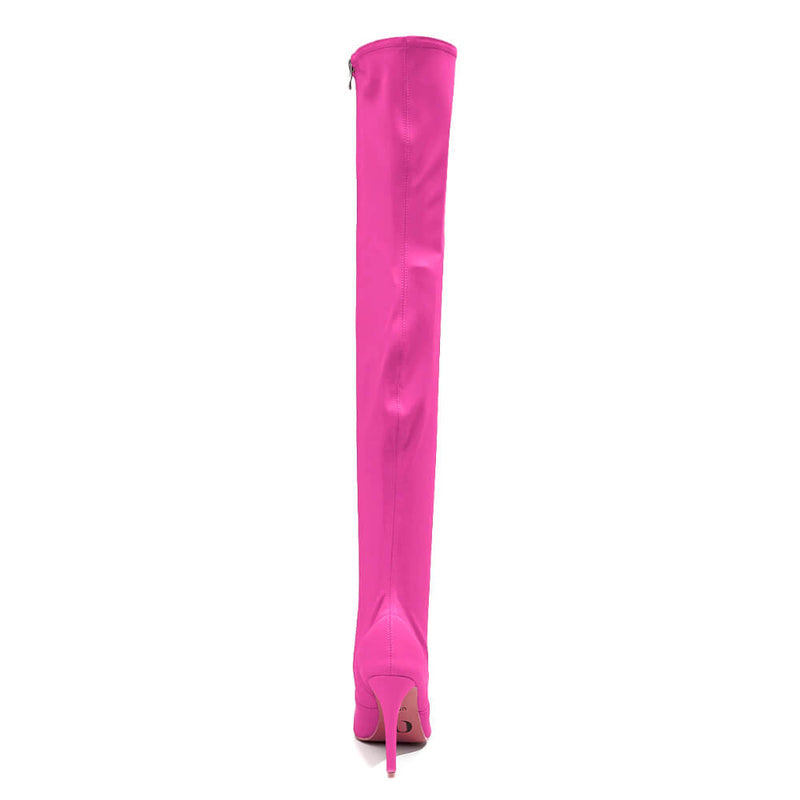 Skye Size Inclusive - Hot Pink Lycra - Street Sole - Thigh Variant Zero