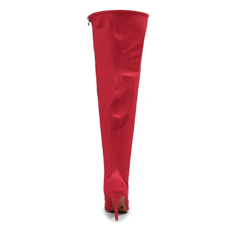 Skye Size Inclusive - Red Lycra - Street Sole - Thigh Variant Five