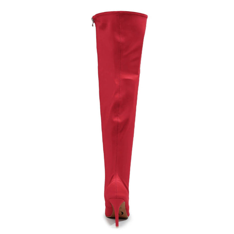 Skye Size Inclusive - Red Lycra - Street Sole - Thigh Variant Four