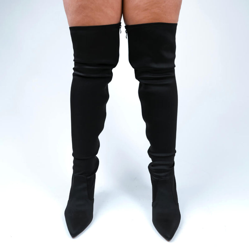 Skye Size Inclusive - Red Lycra - Street Sole - Thigh Variant Four