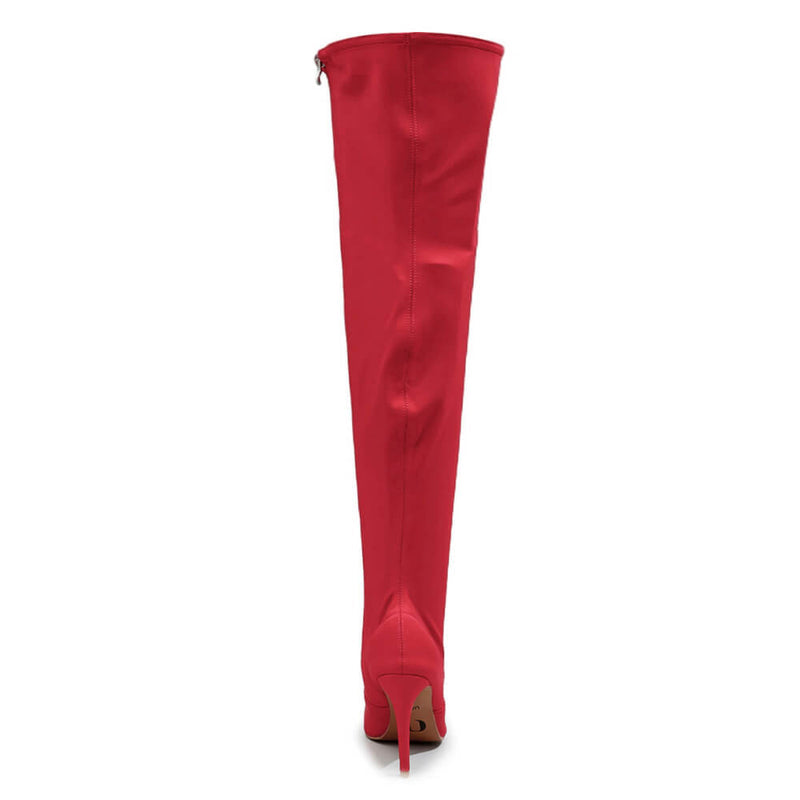 Skye Size Inclusive - Red Lycra - Street Sole - Thigh Variant Three