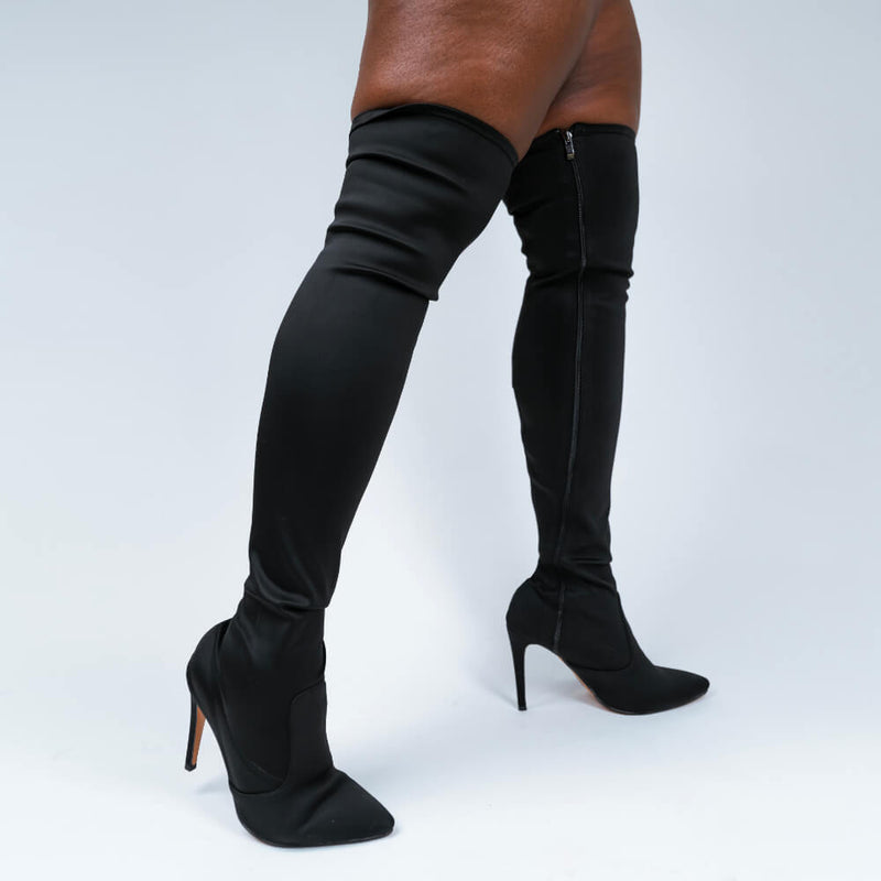 Skye Size Inclusive - Red Lycra - Street Sole - Thigh Variant Two