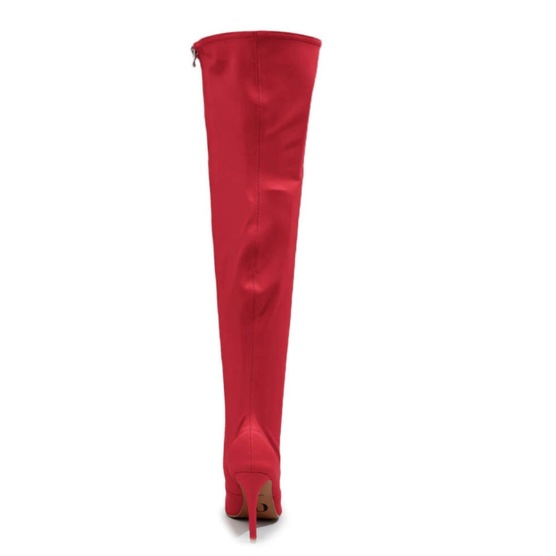 Skye Size Inclusive - Red Lycra - Street Sole - Thigh Variant Two
