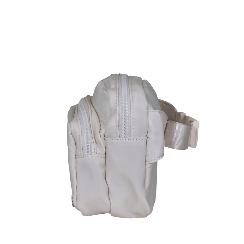 SQUARE DOUBLE ZIP WAIST BAG/SLING IVORY