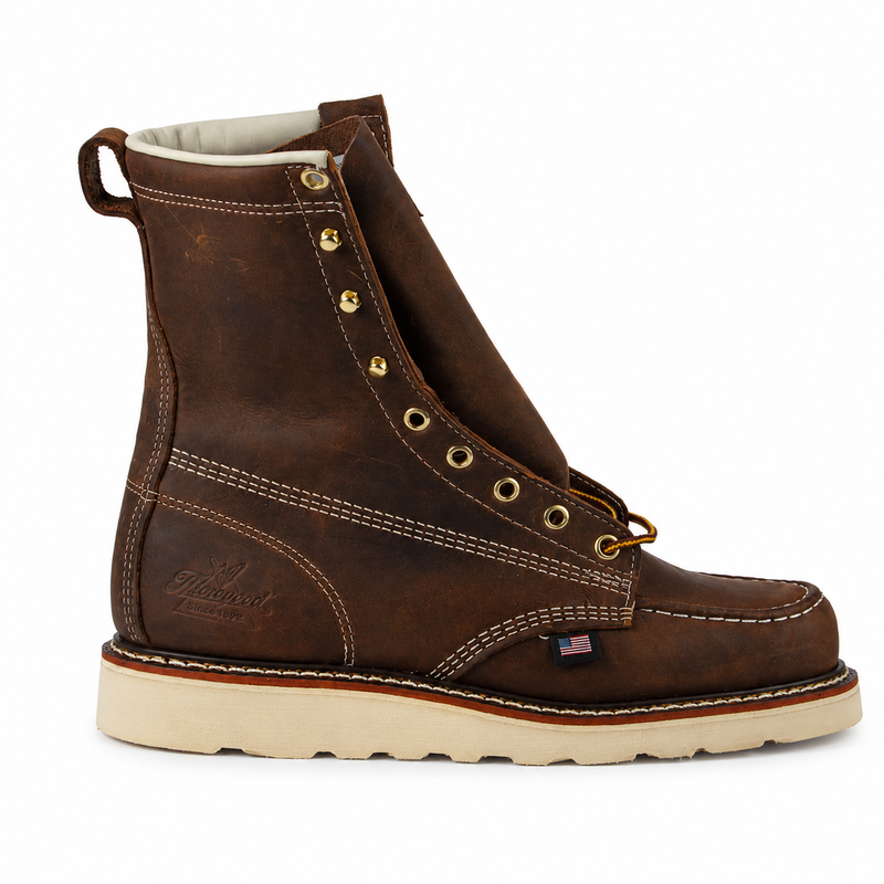 Thorogood Men's American Heritage 8” Moc Toe Work Boots 814-4178 Crazyhorse
