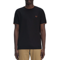 TRIM DETAIL CREPE PIQUE T-SHIRT BLACK