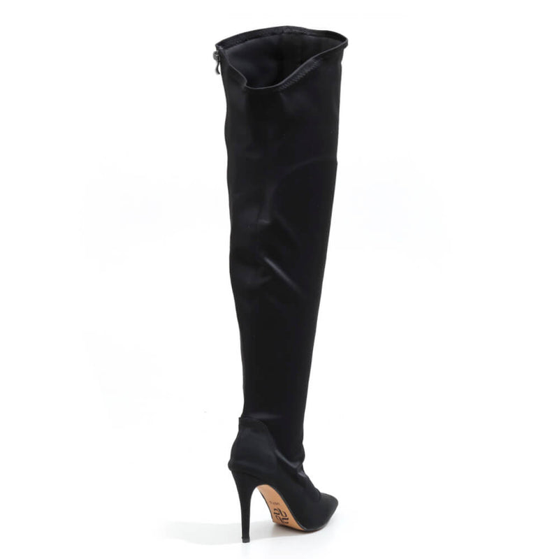 Whitneyy - Vegan Ultra Stretch Suede Black - Street Sole - Thigh Variant Four