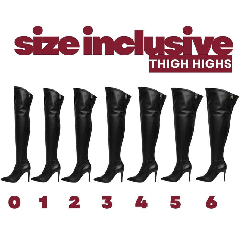 Whitneyy - Vegan Ultra Stretch Suede Black - Street Sole - Thigh Variant Two